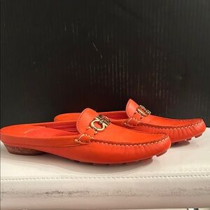 Salvatore Ferragamo Vibrant Orange Mules